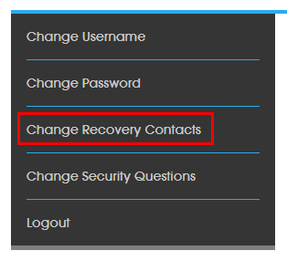 Change recovery contacts Screenshot