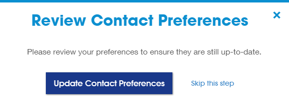 Review contact preferences Screenshot